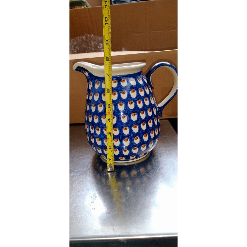 Heise Pottery Peacock Ceramic Pitcher 8" Made in Germany - Picture 2 of 10